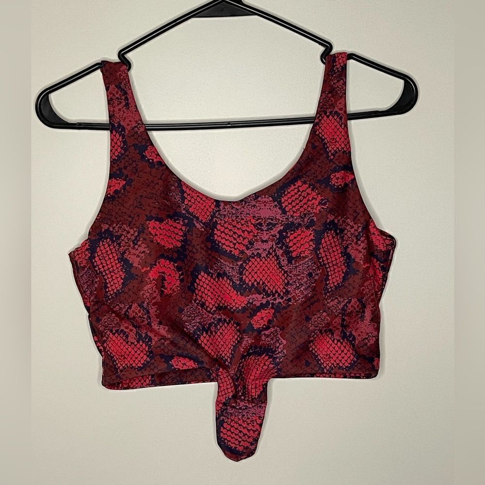 SW34 Zaful Size 6 Bikini Top Red Animal Print